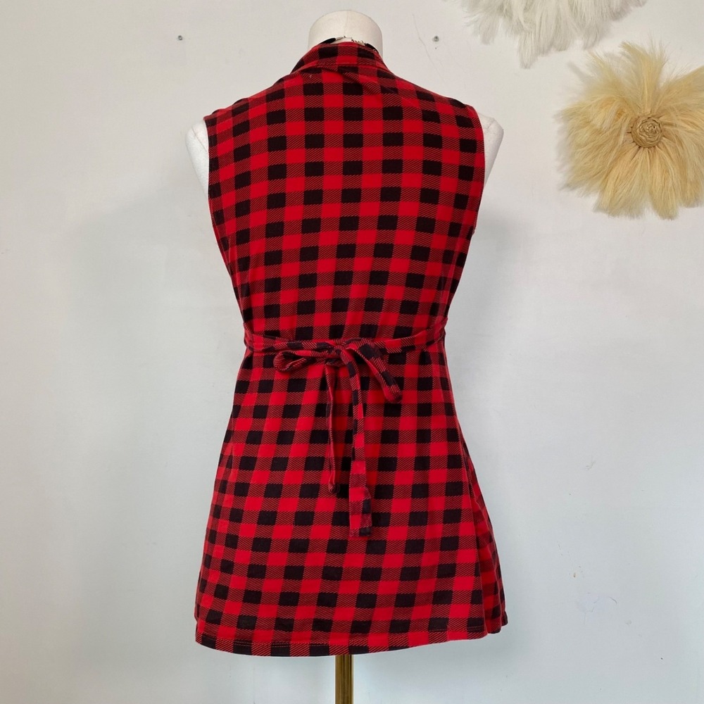 Charlotte Russe Womens Y2K Babydoll Top Size M Tie Back Mall Goth Grunge Plaid - Picture 4 of 9